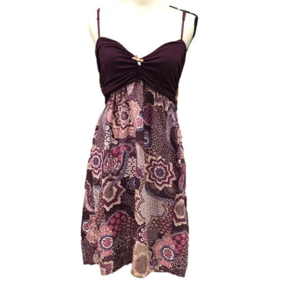 ANTHROPOLOGIE Pinkerton Plum Floral Paisley Chemise M - Picture 1 of 9